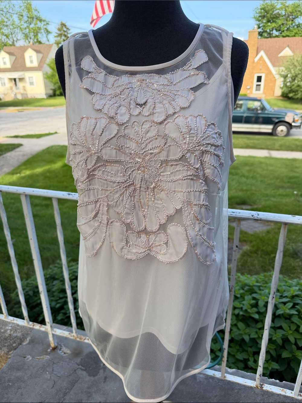 White House Black market Beaded top